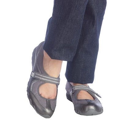 Skechers Leather & Fabric Sparkle Adj. Strap Mary Janes