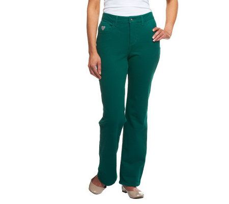 Quacker Factory DreamJeannes Regular 5Pocket Knit Denim Boot Cut Pants - A210141