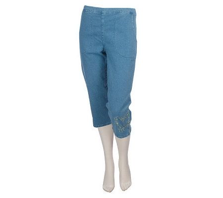Quacker Factory Open Spray Motif Capri Pants - A213141