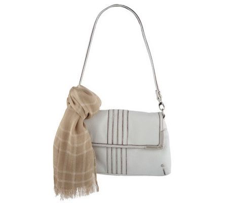 Isaac Mizrahi Live! Pebble Leather Convertible Shoulder Bag - A215341