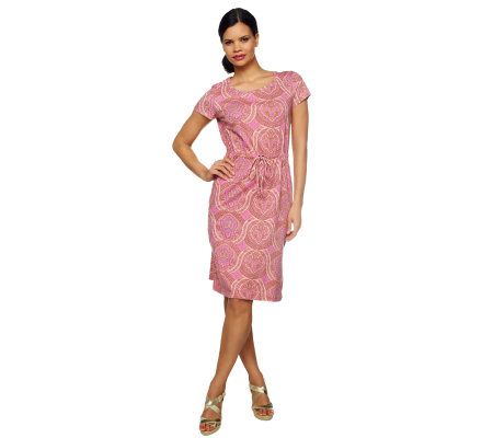 Isaac Mizrahi Live! Daphe Paisley Print Knit Dress - A215541