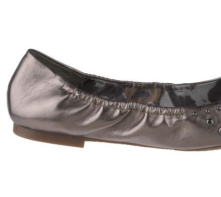 KathyVanZeeland Ballet Flats with Stud Detail