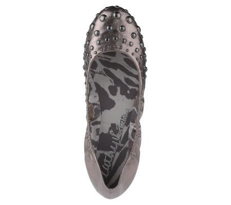 KathyVanZeeland Ballet Flats with Stud Detail