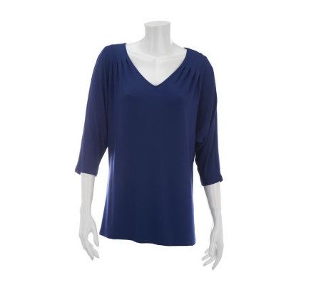 Isaac Mizrahi Live! Knit V-Neck Dolman Sleeve Top - A229341