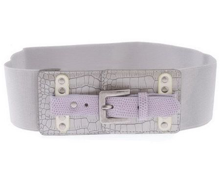 As Is LOGO by Lori Goldstein Animal Detail Stretch Belt - A229941
