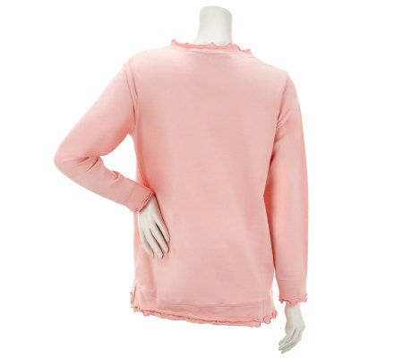 Quacker Factory Catitude Long Sleeve V-neck Knit Tunic