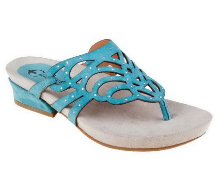 Earthies Toro Suede Cut-out Detail Thong Sandals - A231641