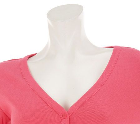 Liz Claiborne New York Essentials 3/4 Sleeve V-neck Cardigan