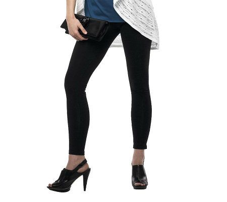 As Is Women with Control Stretch Pull-on Leggings with Side Slit