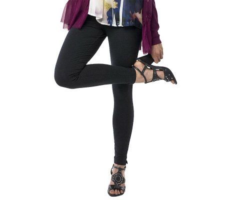 As Is Women with Control Stretch Pull-on Leggings with Side Slit