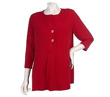 Susan Graver Liquid Knit 3/4 Sleeve Tunic