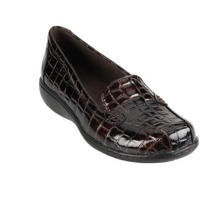 Clarks Bendables Bayou Leather Croco Embossed Slip-on Loafers - A201842