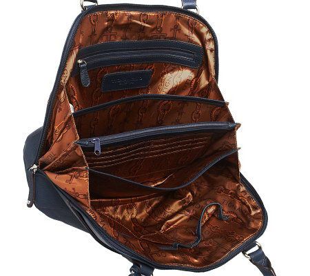 Tignanello Pebble Leather Multi- Compartment Domed Satchel