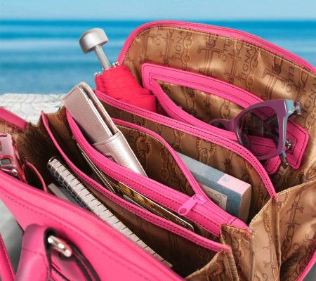 Tignanello Pebble Leather Multi- Compartment Domed Satchel