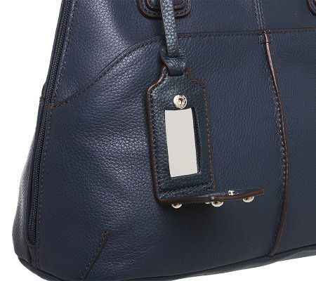 Tignanello Pebble Leather Multi- Compartment Domed Satchel