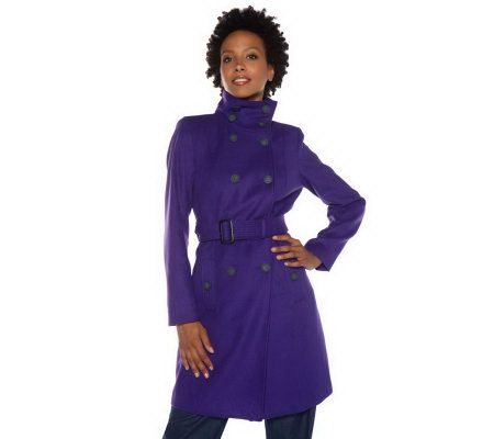 Isaac Mizrahi Live! Double Breasted Trench Coat - A212342
