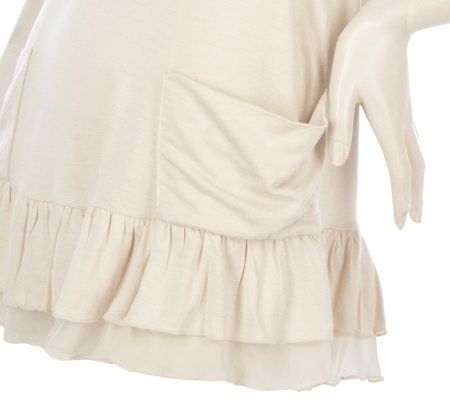 LOGO by Lori Goldstein Sleeveless Chiffon Ruffle Hem Tunic