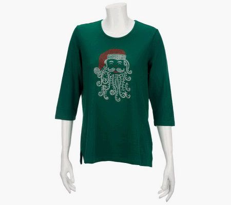 Quacker Factory Better Believe 3/4 Sleeve T-shirt - A227442