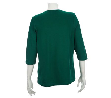 Quacker Factory Better Believe 3/4 Sleeve T-shirt