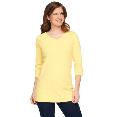 Liz Claiborne New York Essentials Wide V-Neck Tunic - A230442