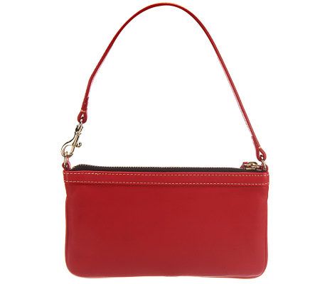 Dooney & Bourke Lambskin Leather Wristlet with Plated Logo