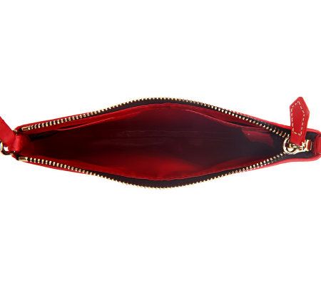 Dooney & Bourke Lambskin Leather Wristlet with Plated Logo