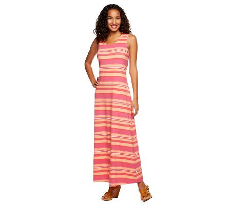 Liz Claiborne New York Regular Mixed Stripe Printed Maxi Dress - A232442