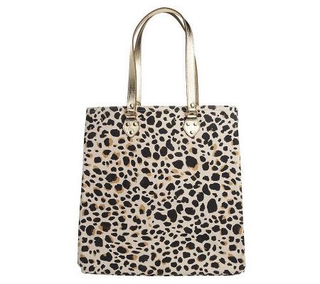 Isaac Mizrahi Live! Animal Print North/South Canvas Tote - A198843