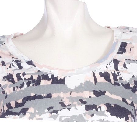 LOGO by Lori Goldstein Printed 3/4 Sleeve Tunic