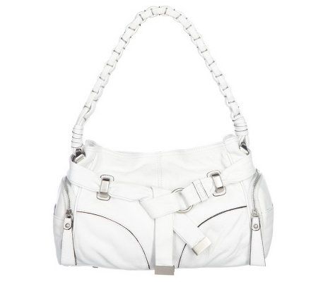 B. Makowsky Leather Hobo Bag with Belt and Braided Strap - A213043