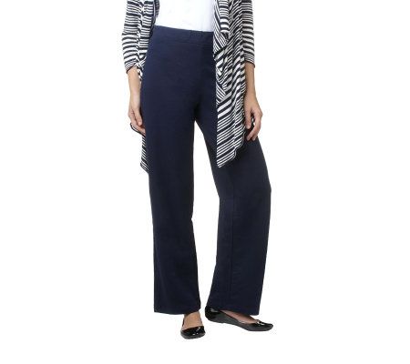 Susan Graver Fleece Pull-On Regular Yoga Pants - A219143