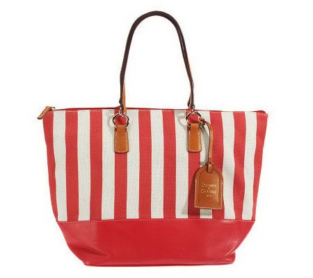 Dooney & Bourke Linen O-Ring Shopper with Leather Trim - A224943
