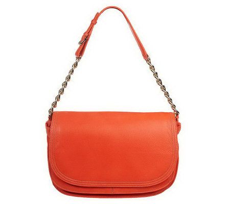 As Is Isaac Mizrahi Live! Rugby Leather Saddle Bag - A227543