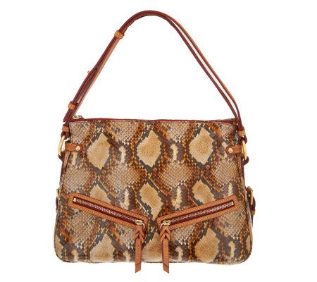 Dooney & Bourke Python Embossed Leather E/W Zip Sac