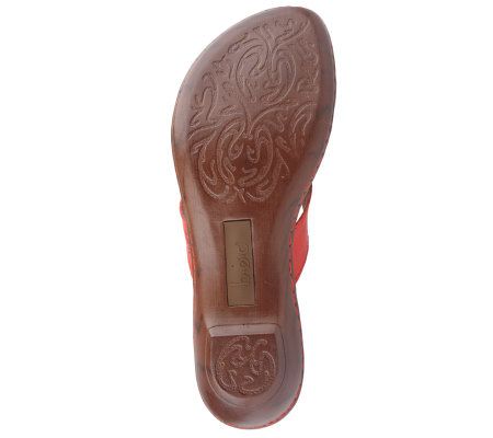 B.O.C. by Born Vivian Leather Slip-on Thong Sandals w/Flower Detail