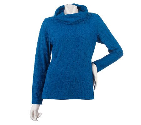 Linea by Louis DellOlio Knit Top with Removable Cowl Neck - A218144