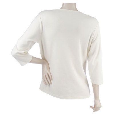 Quacker Factory Family Holiday 3/4 Sleeve T-Shirt