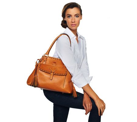 Dooney & Bourke Florentine Leather Medium Pocket Tassel Bag