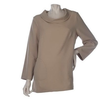 Linea by Louis DellOlio 3/4 Sleeve Tunic with Pocket Detail - A220044
