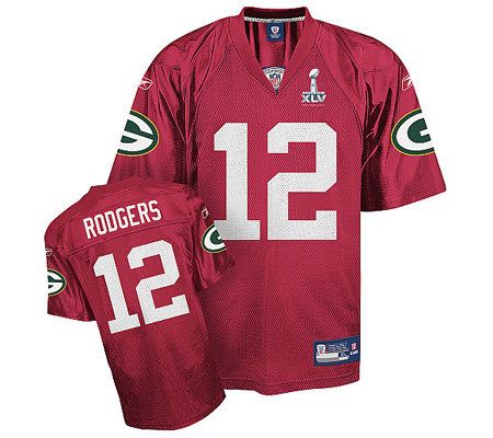 A314544 - NFL Packers Aaron Rodgers SB XLV Red QB Practice Jersey