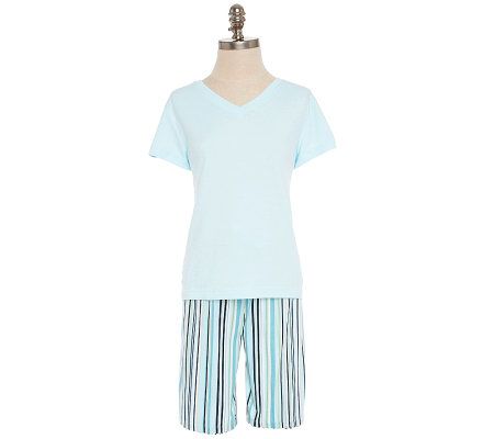 Jockey Separates Jersey Knit Windward Stripe Bermuda Short
