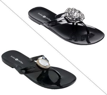 Lindsay Phillips Mandy Black Jelly Flip Flops - A327744