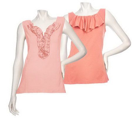 Kathleen Kirkwood Set of 2 Ruffle and Ravishing Camis - A198545