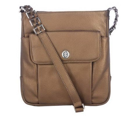 Isaac Mizrahi Live! Pebble Leather Adjustable Crossbody Bag - A203645