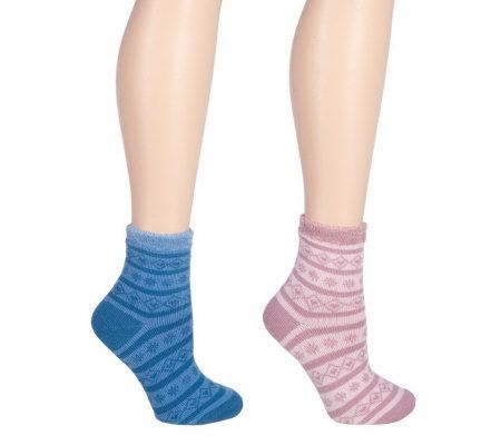 Woolrich 2 Pairs Ladies Aloe Vera Infused Lined Socks - A204145