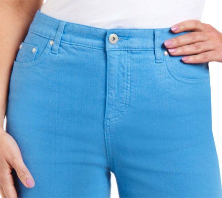 Denim & Co. How Fitting! Tummy Slimming Denim Pedal Pushers