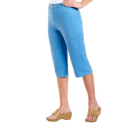 Denim & Co. How Fitting! Tummy Slimming Denim Pedal Pushers