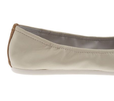 Tignanello Leather & Suede Ballet Flats w/ Bow Detail