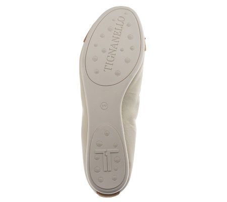 Tignanello Leather & Suede Ballet Flats w/ Bow Detail