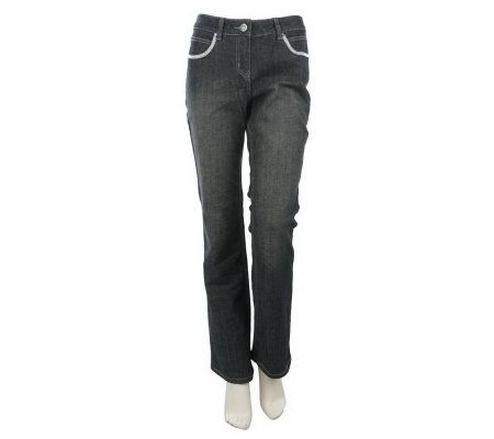 Bradley by Bradley Bayou Stretch Denim Jeans with Metallic Trim - A214245